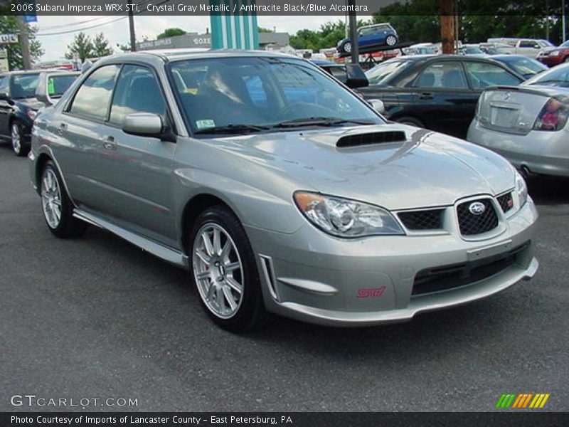 Crystal Gray Metallic / Anthracite Black/Blue Alcantara 2006 Subaru Impreza WRX STi