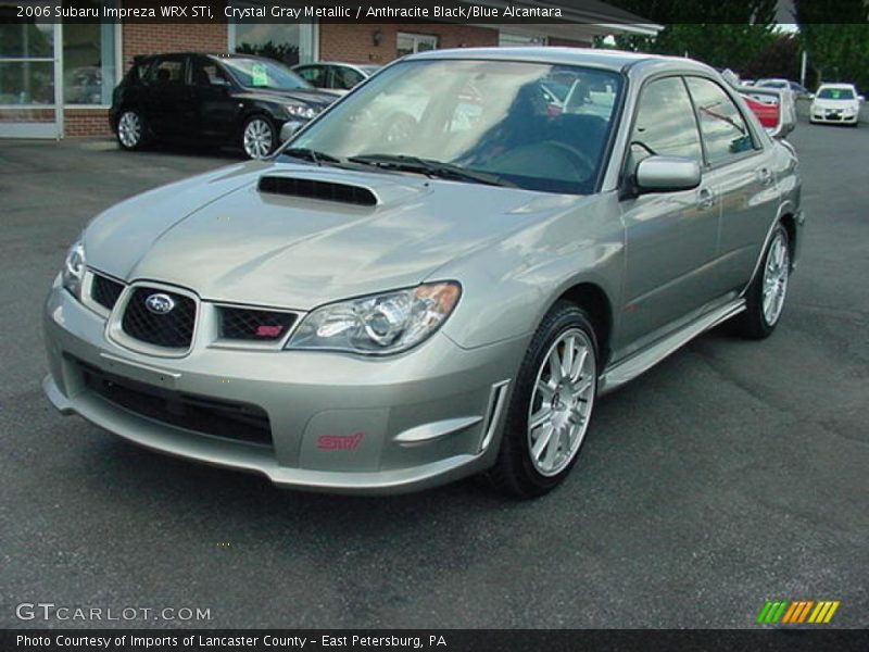 Crystal Gray Metallic / Anthracite Black/Blue Alcantara 2006 Subaru Impreza WRX STi