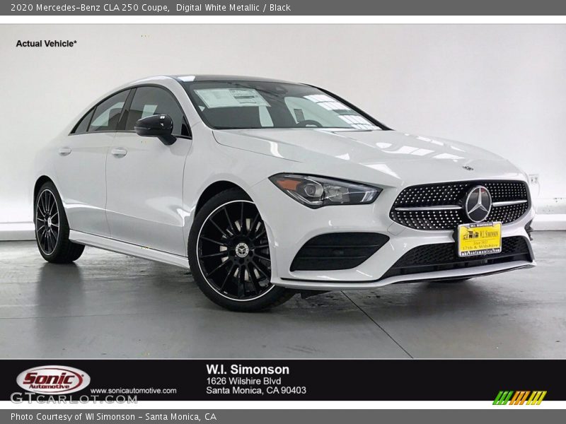 Digital White Metallic / Black 2020 Mercedes-Benz CLA 250 Coupe