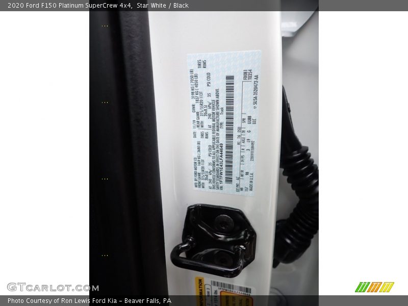 Star White / Black 2020 Ford F150 Platinum SuperCrew 4x4