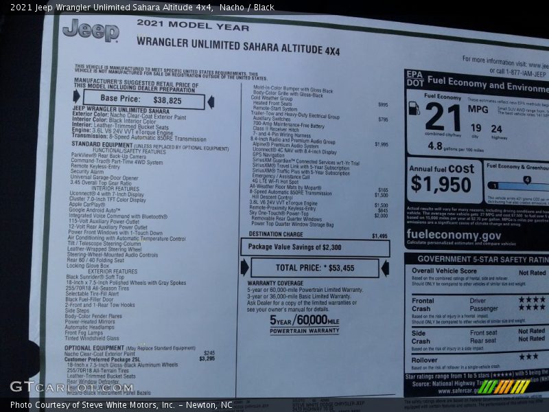 Nacho / Black 2021 Jeep Wrangler Unlimited Sahara Altitude 4x4