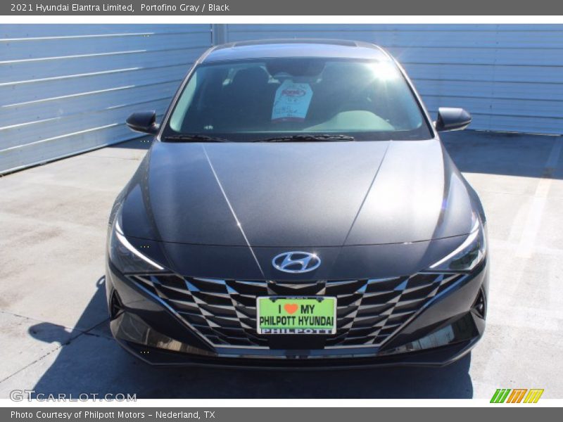 Portofino Gray / Black 2021 Hyundai Elantra Limited