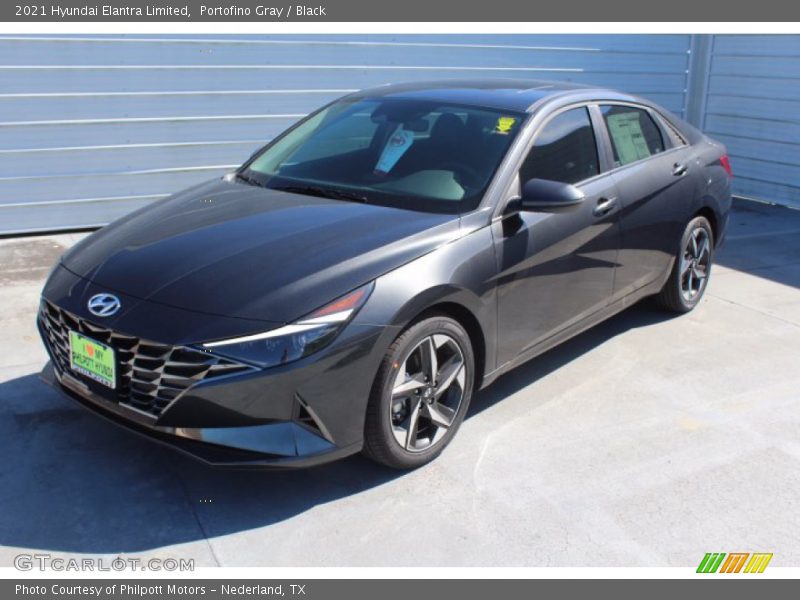Portofino Gray / Black 2021 Hyundai Elantra Limited