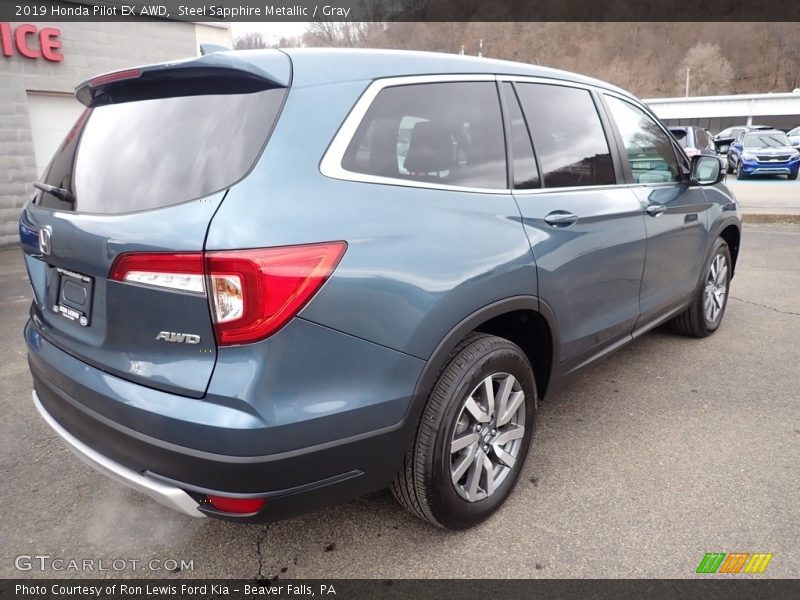 Steel Sapphire Metallic / Gray 2019 Honda Pilot EX AWD