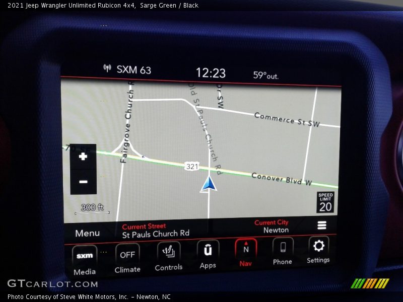 Navigation of 2021 Wrangler Unlimited Rubicon 4x4