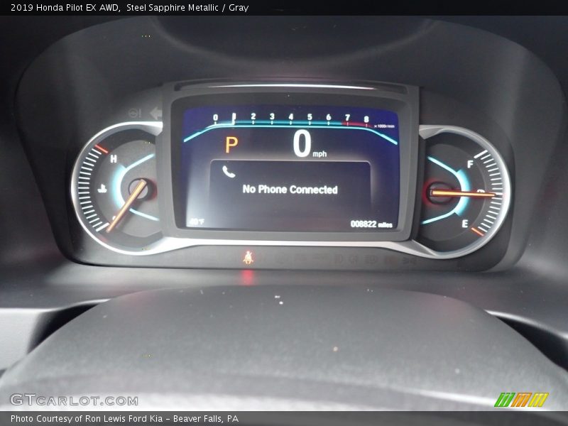 Steel Sapphire Metallic / Gray 2019 Honda Pilot EX AWD