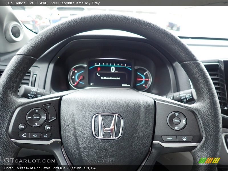 Steel Sapphire Metallic / Gray 2019 Honda Pilot EX AWD