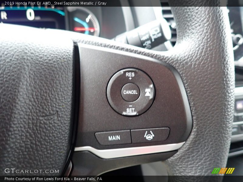 Steel Sapphire Metallic / Gray 2019 Honda Pilot EX AWD