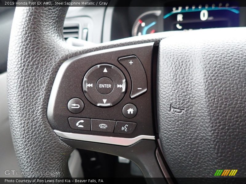 Steel Sapphire Metallic / Gray 2019 Honda Pilot EX AWD