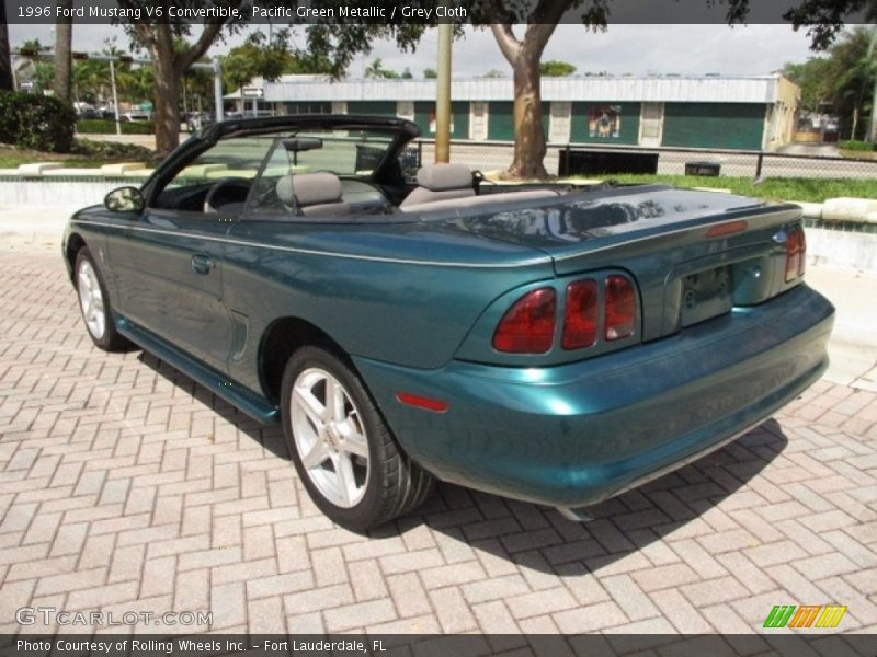 Pacific Green Metallic / Grey Cloth 1996 Ford Mustang V6 Convertible