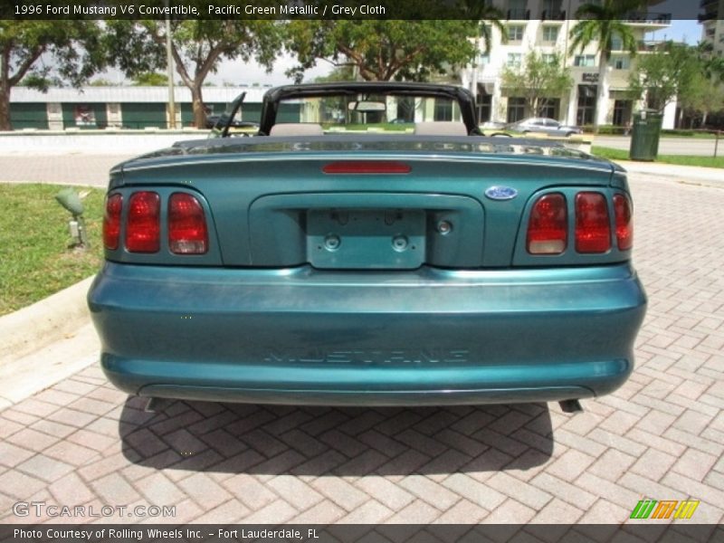 Pacific Green Metallic / Grey Cloth 1996 Ford Mustang V6 Convertible