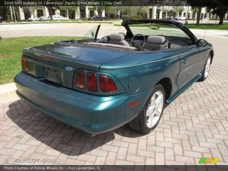 Pacific Green Metallic / Grey Cloth 1996 Ford Mustang V6 Convertible