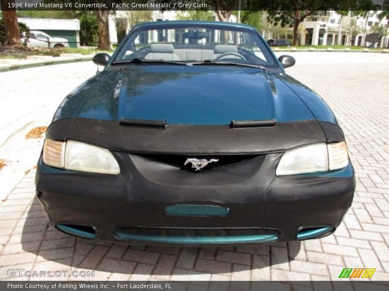 Pacific Green Metallic / Grey Cloth 1996 Ford Mustang V6 Convertible