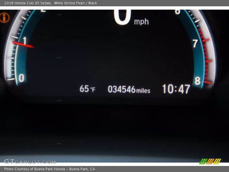 White Orchid Pearl / Black 2018 Honda Civic EX Sedan