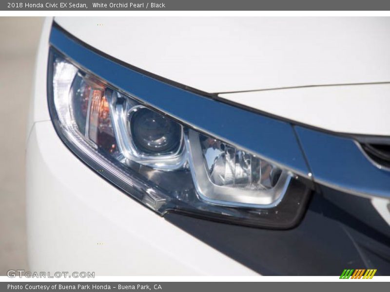White Orchid Pearl / Black 2018 Honda Civic EX Sedan