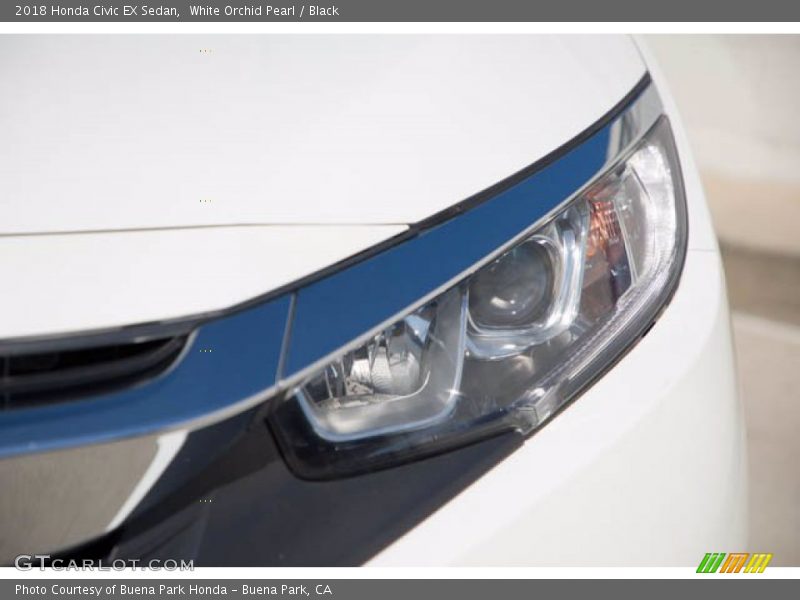 White Orchid Pearl / Black 2018 Honda Civic EX Sedan