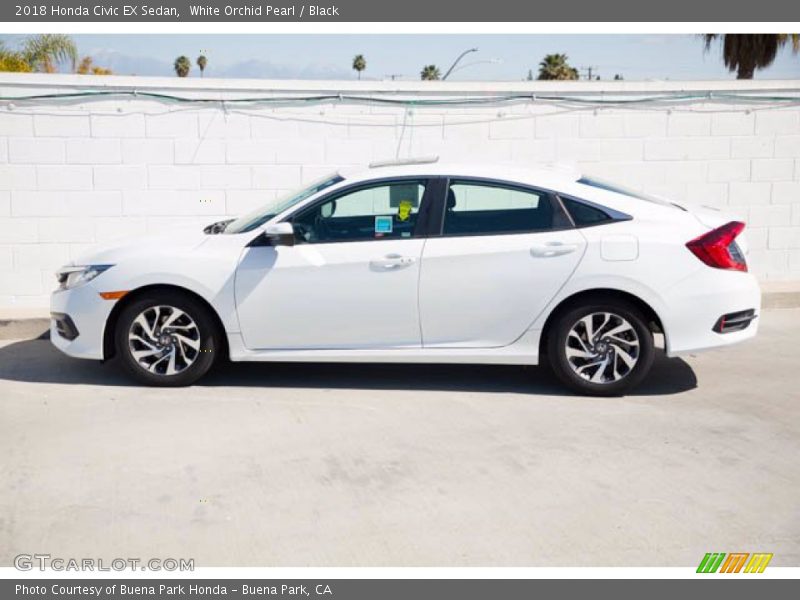 White Orchid Pearl / Black 2018 Honda Civic EX Sedan