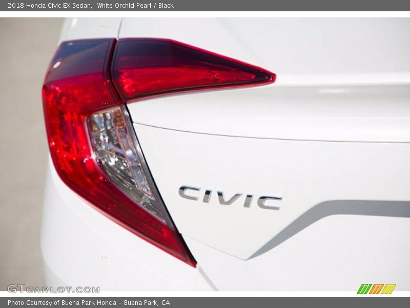 White Orchid Pearl / Black 2018 Honda Civic EX Sedan