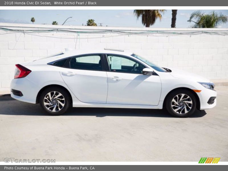 White Orchid Pearl / Black 2018 Honda Civic EX Sedan
