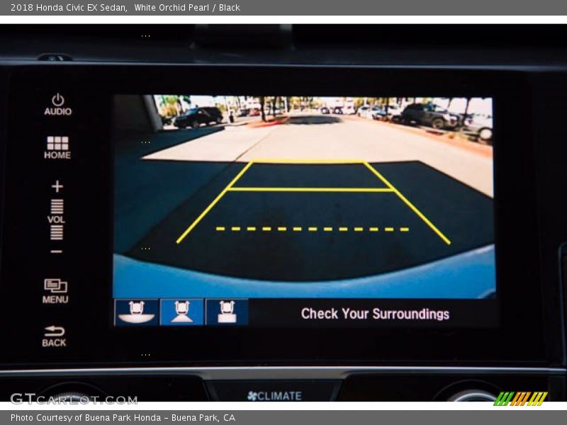 White Orchid Pearl / Black 2018 Honda Civic EX Sedan