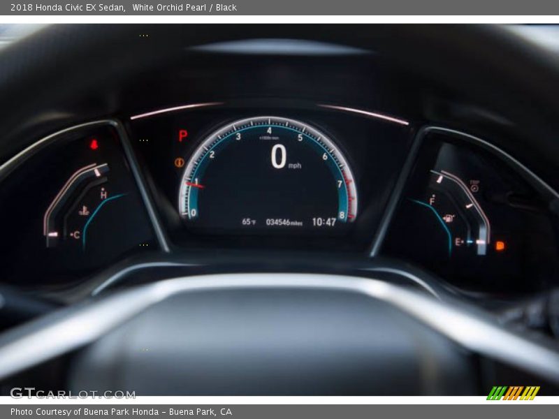 White Orchid Pearl / Black 2018 Honda Civic EX Sedan