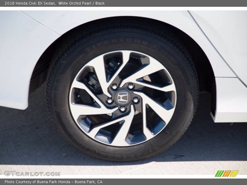 White Orchid Pearl / Black 2018 Honda Civic EX Sedan