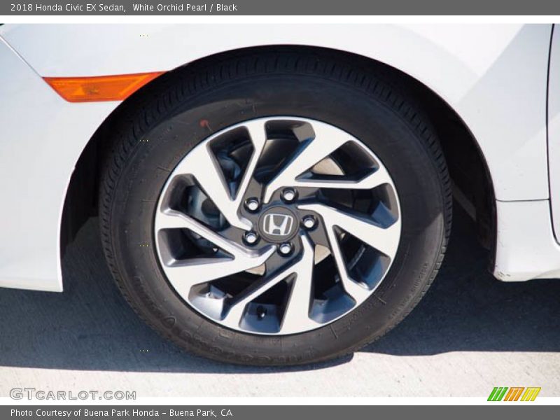 White Orchid Pearl / Black 2018 Honda Civic EX Sedan