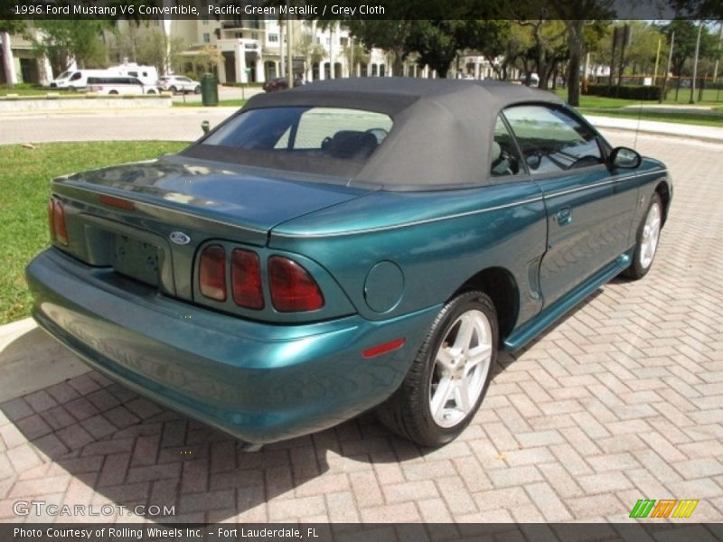 Pacific Green Metallic / Grey Cloth 1996 Ford Mustang V6 Convertible