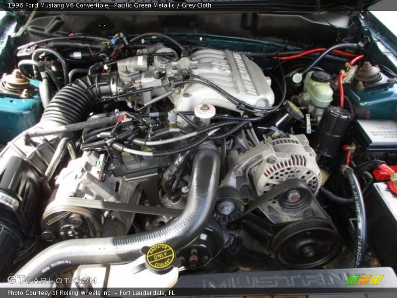 Pacific Green Metallic / Grey Cloth 1996 Ford Mustang V6 Convertible