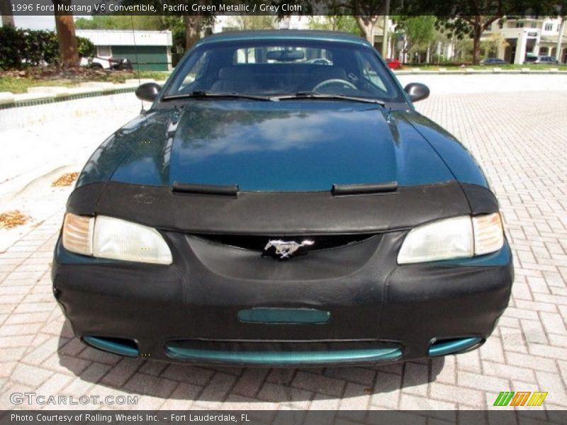 Pacific Green Metallic / Grey Cloth 1996 Ford Mustang V6 Convertible