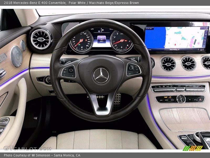 Polar White / Macchiato Beige/Espresso Brown 2018 Mercedes-Benz E 400 Convertible