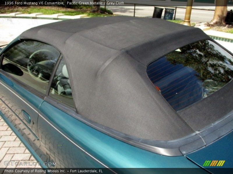 Pacific Green Metallic / Grey Cloth 1996 Ford Mustang V6 Convertible