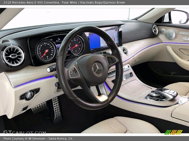 Polar White / Macchiato Beige/Espresso Brown 2018 Mercedes-Benz E 400 Convertible