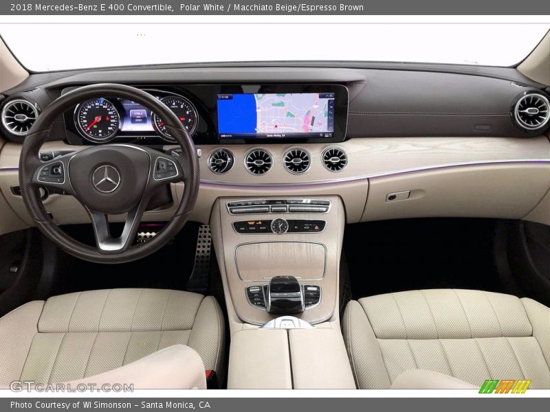 Polar White / Macchiato Beige/Espresso Brown 2018 Mercedes-Benz E 400 Convertible