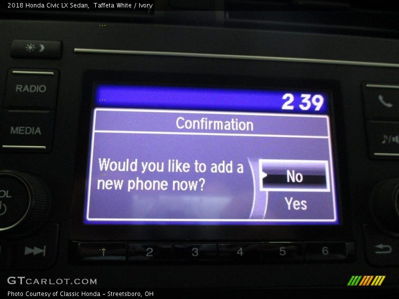 Taffeta White / Ivory 2018 Honda Civic LX Sedan