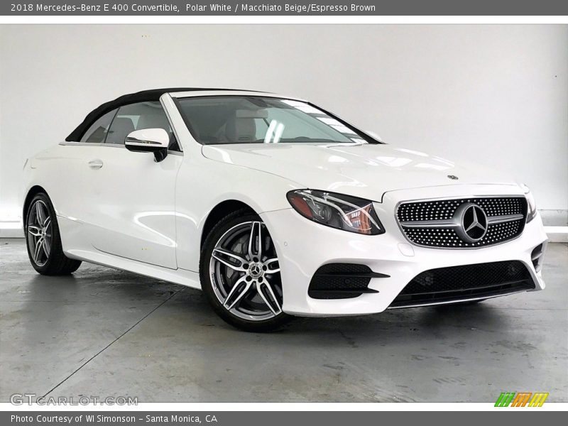 Polar White / Macchiato Beige/Espresso Brown 2018 Mercedes-Benz E 400 Convertible