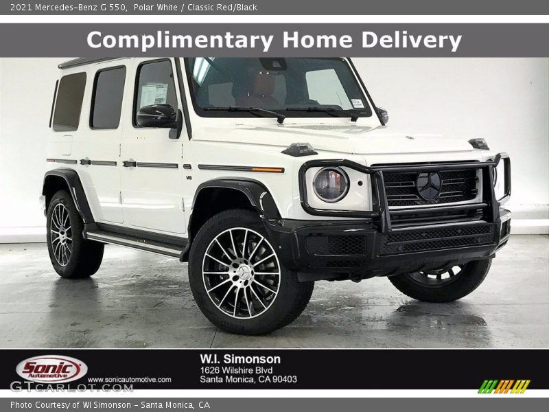 Polar White / Classic Red/Black 2021 Mercedes-Benz G 550
