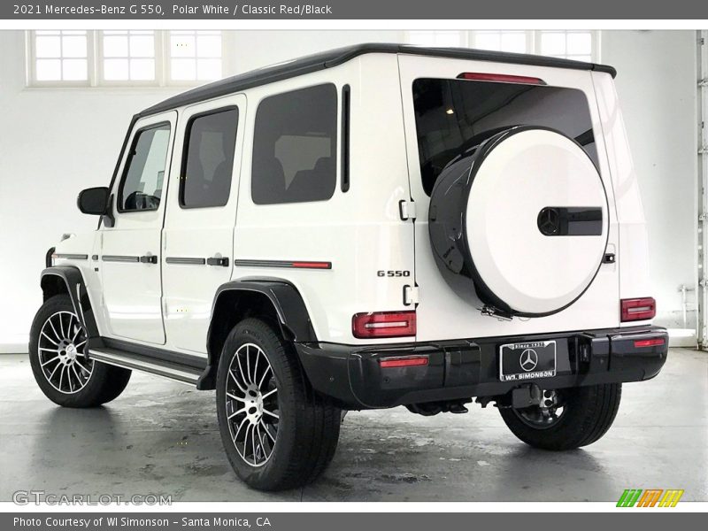 Polar White / Classic Red/Black 2021 Mercedes-Benz G 550