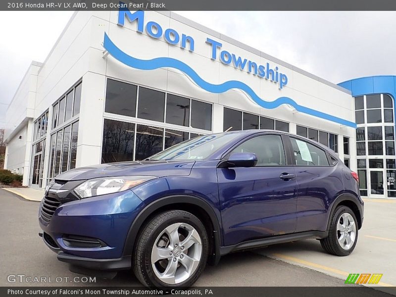 Deep Ocean Pearl / Black 2016 Honda HR-V LX AWD