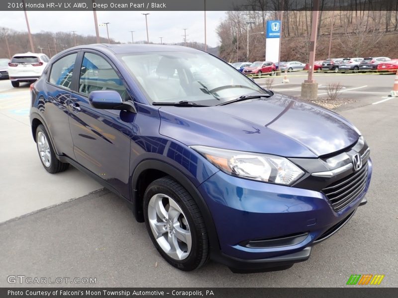 Deep Ocean Pearl / Black 2016 Honda HR-V LX AWD