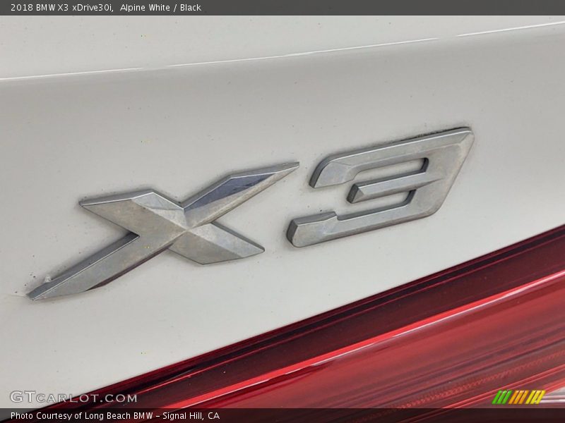 Alpine White / Black 2018 BMW X3 xDrive30i