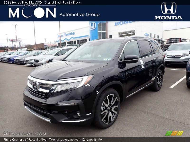 Crystal Black Pearl / Black 2021 Honda Pilot Elite AWD
