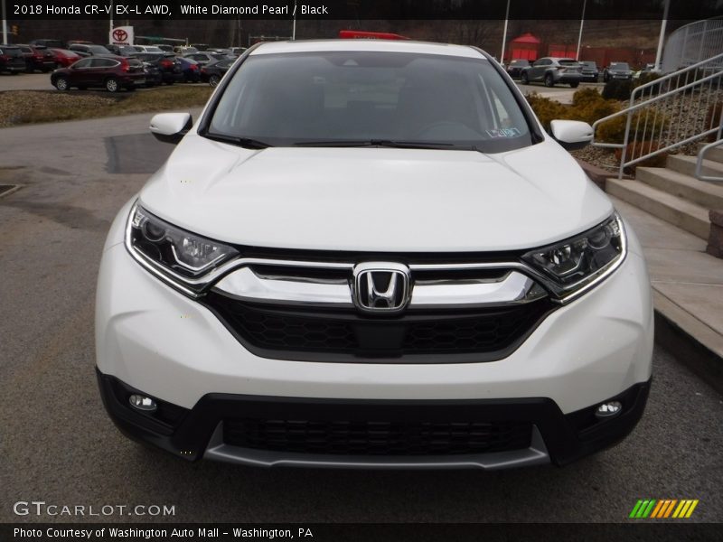 White Diamond Pearl / Black 2018 Honda CR-V EX-L AWD