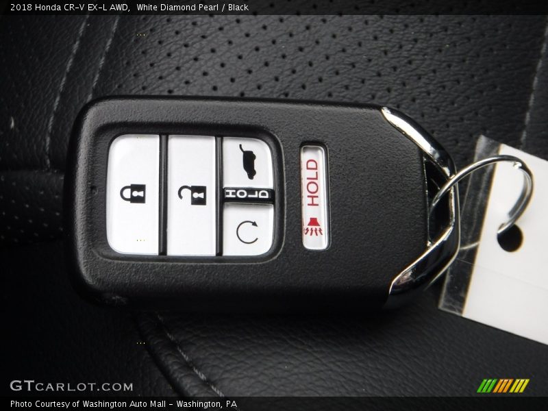 White Diamond Pearl / Black 2018 Honda CR-V EX-L AWD