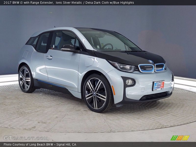 Ionic Silver Metallic / Deka Dark Cloth w/Blue Highlights 2017 BMW i3 with Range Extender