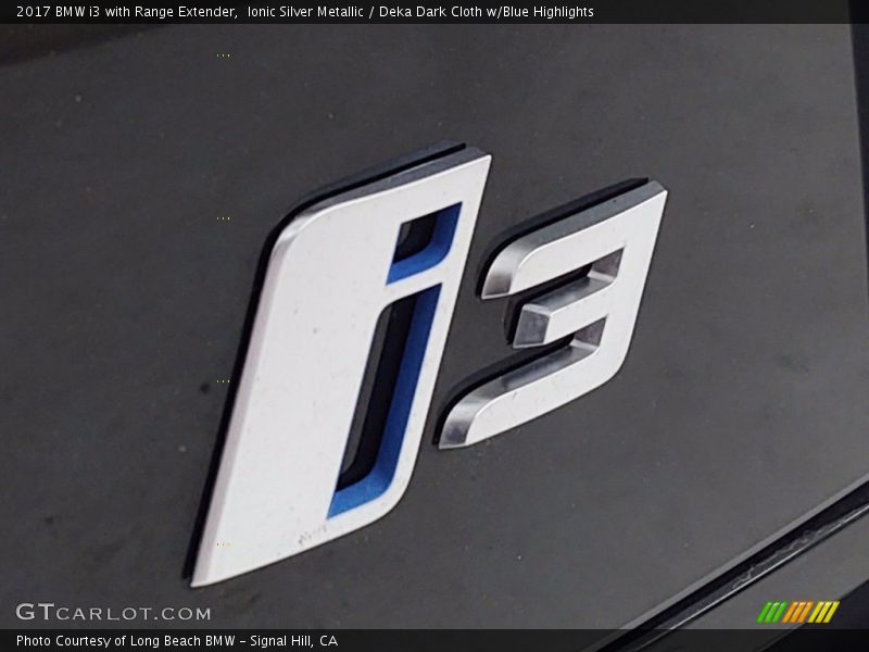 Ionic Silver Metallic / Deka Dark Cloth w/Blue Highlights 2017 BMW i3 with Range Extender