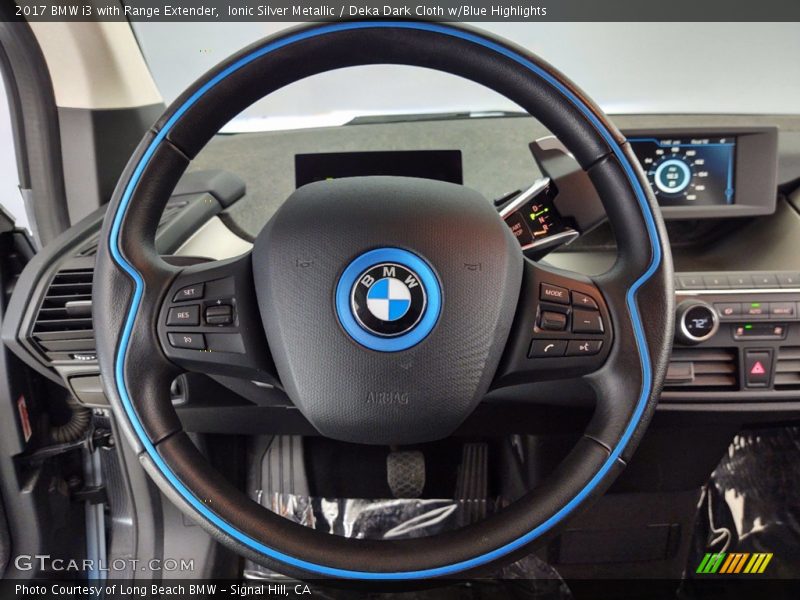Ionic Silver Metallic / Deka Dark Cloth w/Blue Highlights 2017 BMW i3 with Range Extender