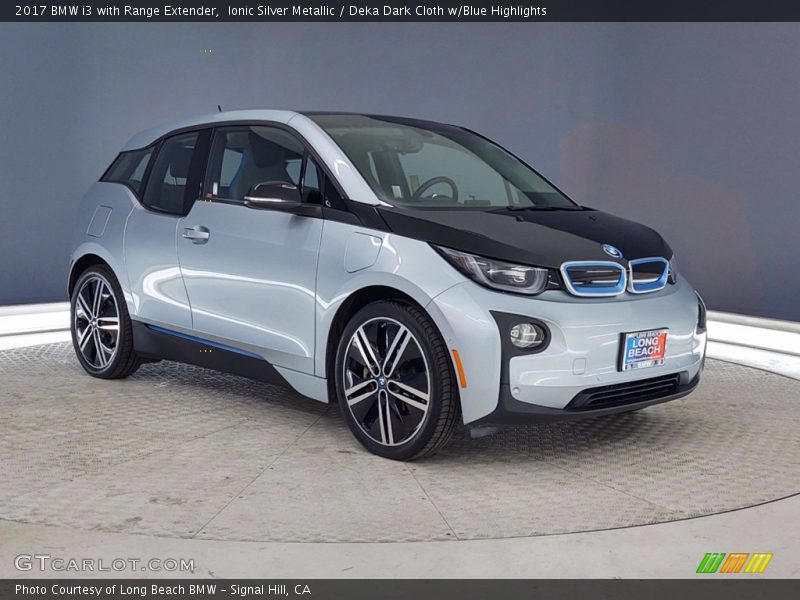 Ionic Silver Metallic / Deka Dark Cloth w/Blue Highlights 2017 BMW i3 with Range Extender