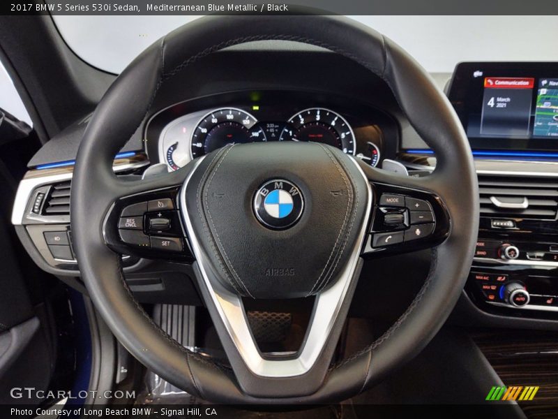Mediterranean Blue Metallic / Black 2017 BMW 5 Series 530i Sedan