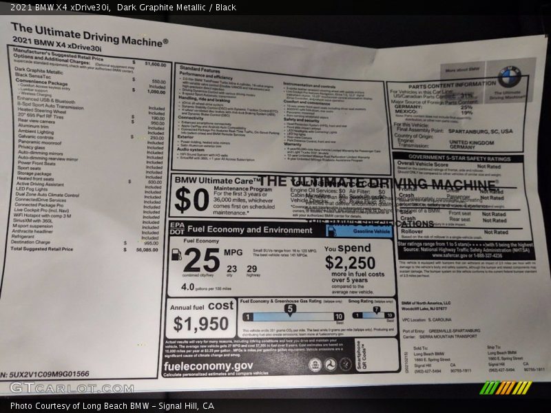 Dark Graphite Metallic / Black 2021 BMW X4 xDrive30i